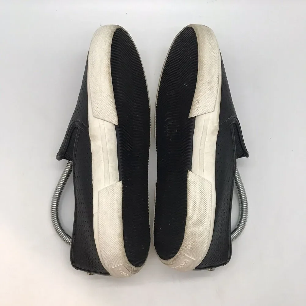 Michael Kors Boerum Lasered Leather Loafers Women's 6M Black Double Gore Shoes